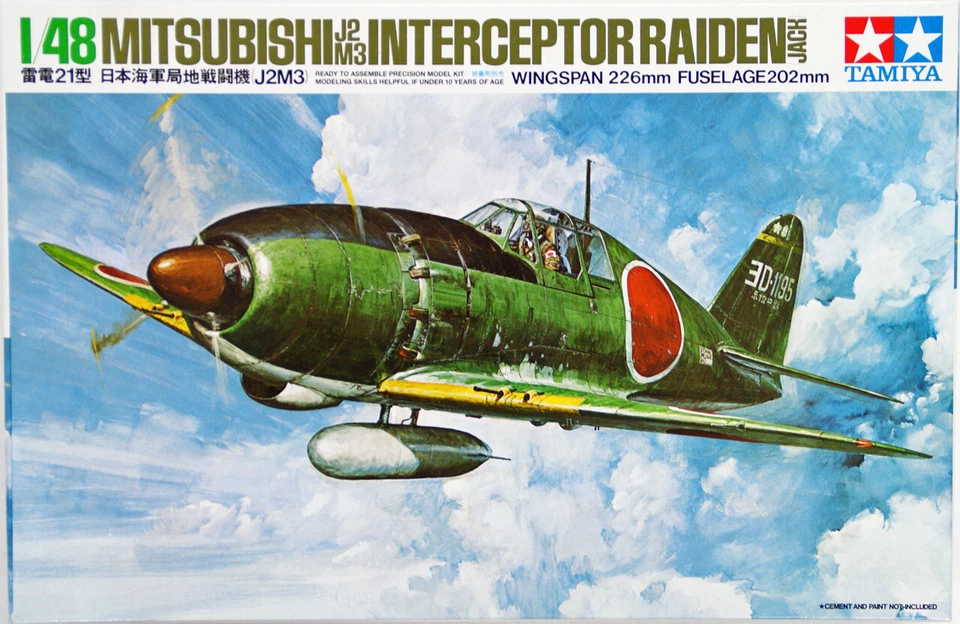 MITSUBISHI J2M3 INTERCEPTOR RAIDEN (JACK)  TAMIYA 1/48 PLASTIC KIT - Photo 1/1