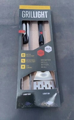 Grillight Premium Stainless Steel 2 Pcs BBQ Grill Set Spatula & Tongs LED Lights - Image 1 of 2