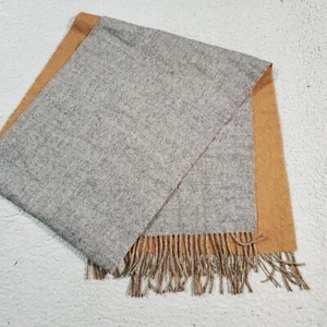 Sol Alpaka Schal Damen grau braun Fransen 100% Baby Alpaka Made in Peru 64x12 - Bild 1 von 13