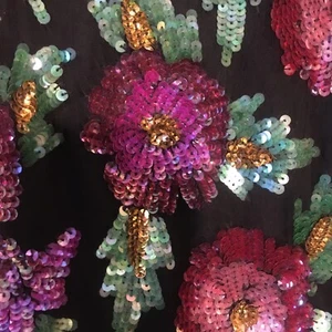 Vintage Laurence Kazar Silk Blouse Sequined All Over Rainbow Cocktail Party Top - Picture 1 of 8