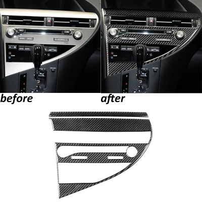 Panel de CD de consola central de fibra de carbono real para Lexus RX350 RX450h 2010-2015 Foto 1 de 4