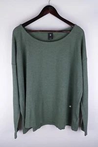 G-Star Raw Denim LIFFY Women T-Shirt Long Sleeves Green Cotton Blend size L - Picture 1 of 7