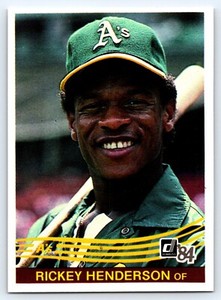 1984 RICKEY HENDERSON DONRUSS #54 Oakland A's Hall of Fame