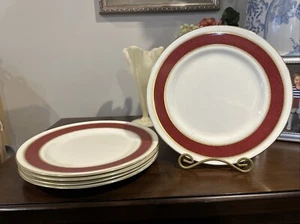 Royal Worcester Belvoir Red Dinner Plates 5 Excellent Look - Picture 1 of 10