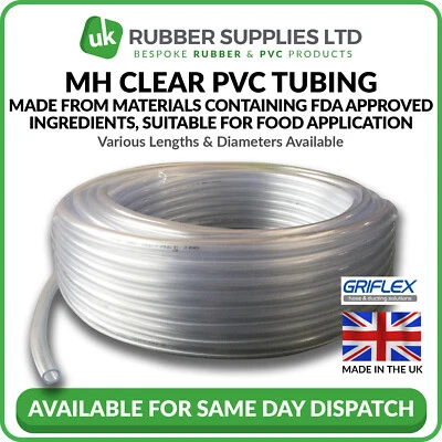 GRIFLEX Clear PVC Tube/Hose Made From FDA Approved Ingredient, Suitable For Food Use
