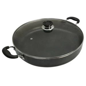 Aluminum 12 Inch Low Pot Cookware Deep Cooking Non Stick Coating Wide Wok Style - Picture 1 of 4