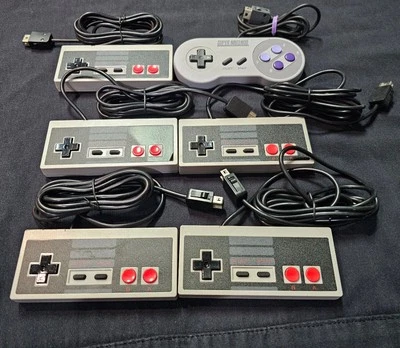 Lot Of 6 Nintendo Classic Controllers For NES and SNES Classic Editions Foto 1 de 2