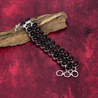 Red Flash Labradorite Gemstone 925 Sterling Silver Jewelry Bracelet Wadding Gift - Image 1 of 4