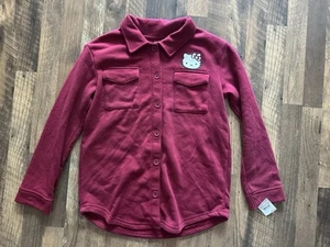 Hello Kitty Long Sleeve Snap Button Shirt Girl's Rumba Red XL New With Tags - Picture 1 of 5
