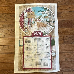 Toalla de té calendario vintage 1976 - Imagen 1 de 10