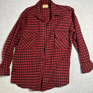 Vintage Chippewa Woolen Mills lana giacca camicia uomo taglia 44 L plaid flanella USA - Foto 1 di 7