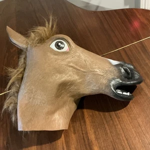 Halloween Cosplay Marrón Animal Cabeza de Caballo Máscara Tocado - Imagen 1 de 5