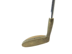 Vintage Used Wood & Brass Head Pro Only Grip 35” Golf Club Putter Right Handed - Picture 1 of 12