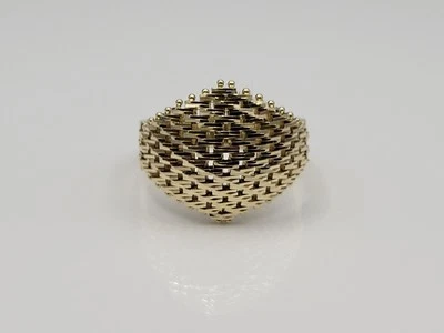 14k 黄金 Riccio Link 风格圆顶女士戒指 8.25 码 — 第 1/4 张图片