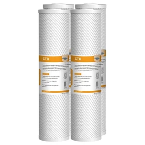 4 Pack 20x4.5" Big Blue CTO Carbon Block Water Filter Cartridges Whole House 5μm - Picture 1 of 10