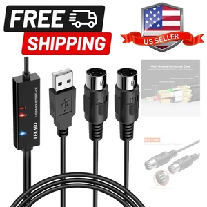 Versátil cable MIDI a USB de 6,5 pies para sintetizadores y teclados con estado LED - Imagen 1 de 11