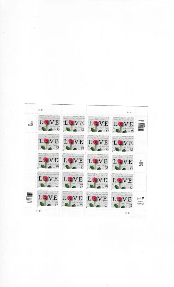US Stamp/Sheet/Postage Sct #3551 Love Letters MNH F-VF OG  FV $11.40 - Image 1 of 1