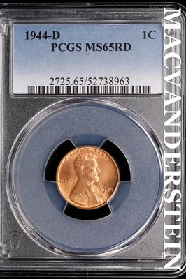 1944-D Lincoln Wheat Cent - PCGS MS65RD - Scarce  No Reserve  #SLJ336 - Image 1 of 2