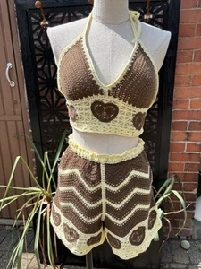 Vintage Style crochet 2 piece set S - Picture 1 of 2