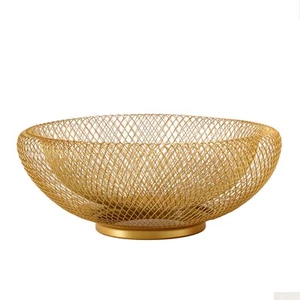 Metal Wire Woven Fruit Storage Bowl Basket for Kitchen, Large Black Mesh Frui... - Picture 1 of 7