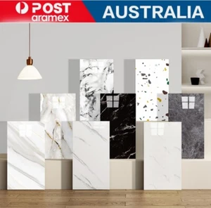 PVC Marble Tiles Wall Sticker Self-Adhesive Stick On Kitchen Bathroom Decor - Picture 1 of 17