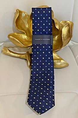 Tommy Hilfiger Men's Silk Blend Tie ~ Navy ~ Floral ~ NEW MSRP: $69.50 - Image 1 of 4