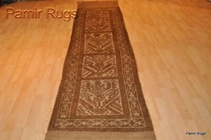 _WOOL_HALL_RUNNER 13' long earth tone VEGETABLE DYE KILIM100% natural tribal rug - Picture 1 of 10