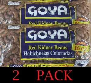 2x Goya Dry RED KIDNEY BEANS 16 oz Bag - No 1 Grade - 2 PACK - Picture 1 of 3