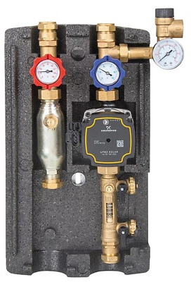 MIT GRUNDFOS PUMPE Solarstation Pumpengruppe Grundfos UPM3 2 Strang Solarpumpe Hocheffizienzpumpe