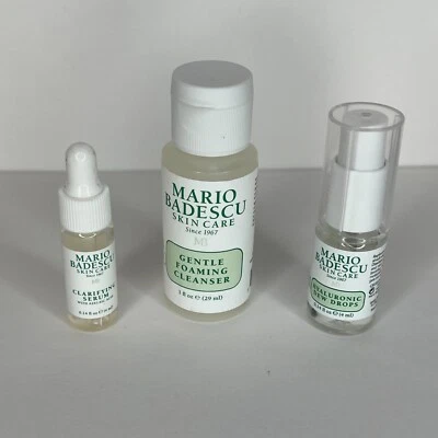 Juego Mario Badescu - Limpiador, gotas de rocío, suero clarificante - tamaño mini de viaje Foto 1 de 4