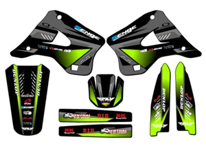 1996-1998 KX 250 SURGE Black Senge Graphics Kit Compatible with Kawasaki - Picture 1 of 10