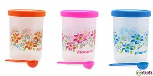 Round Screw Lid Cap Airtight Plastic Container Spoon Kitchen Organiser 1.25L - Picture 1 of 4