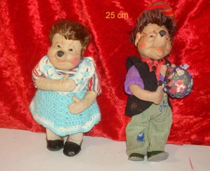 2x Dresdner Künstlerpuppe - Mecki und Micki " ca 1950 DDR 25 cm - Bild 1 von 4