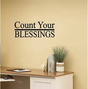Count Your Blessings Wall Sticker Wall Art Decor Vinyl Decal Wall Lettering - Picture 1 of 1