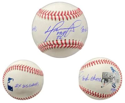 DAVID ORTIZ Autographed Red Sox HOF 22, 3x WS Champs Baseball FANATICS LE 22/34 - Image 1 of 4