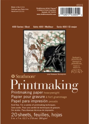 Strathmore (433-5 400 Series Printmaking Pad, Heavyweight,5"X7", White, 20 Sheet - Image 1 of 4
