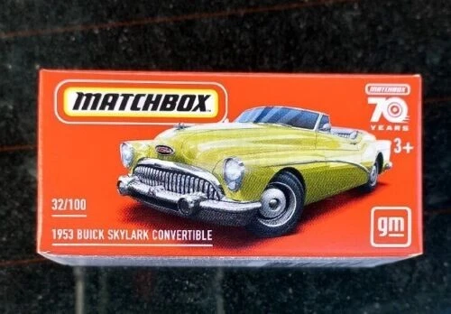 MATCHBOX - BUICK SKYLARK 1953 - 1/64 -  VOITURE MINIATURE - JAUNE - 100% NEUF - Photo 1/1