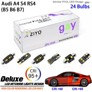 Kit de actualización de luz interior LED 24 piezas para AUDI A4 S4 RS4 1994-2008 bombilla LED - Imagen 1 de 9