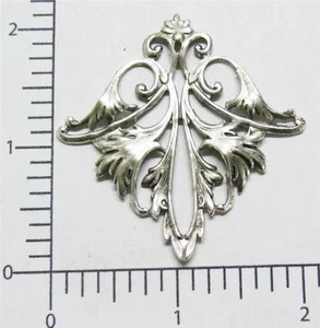 22714 Argento Opaco Ossidato Grande Ornato Vittoriano Filigrana Gioielli Trovamento - Foto 1 di 1