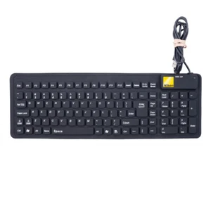 Nikon Flexible Keyboard Spill Proof Washable Black USB Brand RARE *Tested* - Picture 1 of 1