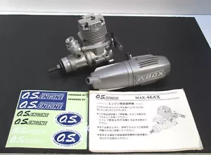 O.S. MAX-46AX (15480) 2 stroke glow engine for R/C airplane, used f/s - Picture 1 of 24