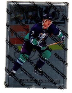 1996-97 Leaf Preferred STEEL #34 Paul Kariya ANAHEIM MIGHTY DUCKS (Peel On)