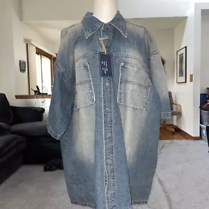 Koman Denim kurzärmelige Jeansjacke mit 2 Taschen Größe 2 XL neu mit Etikett - Bild 1 von 12