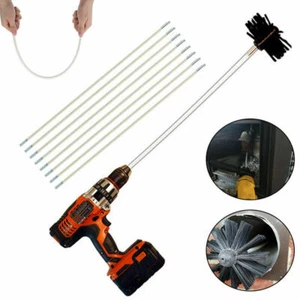 11x Set Kaminbesen Schornsteinbesen Schubstange Verlängerung Putzstab Flexstange - Bild 1 von 12