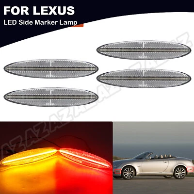 4 PIEZAS Lente Transparente LED Luz Marcadora Lateral Lámpara Para Lexus SC430 2002-2010 Delantera y Trasera Foto 1 de 4