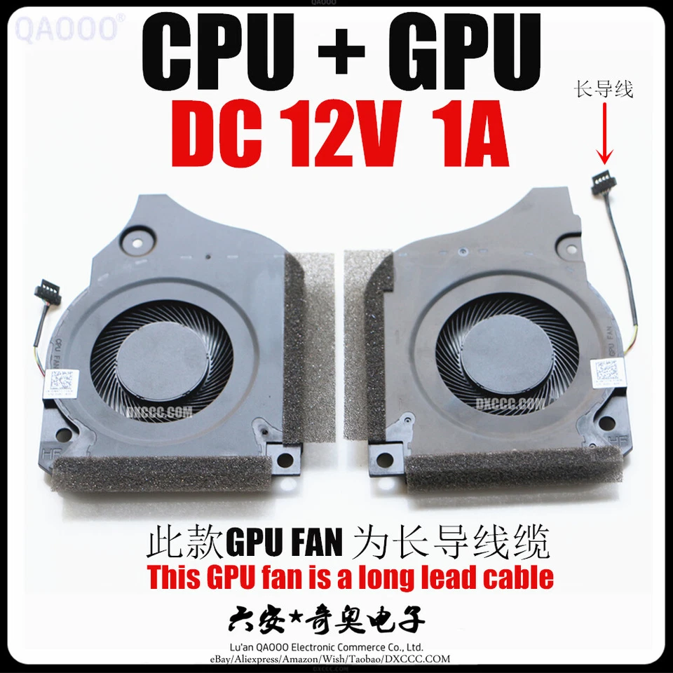 CN-0C04TH CN-09THTN DELL G5-5590 G7-7590 G7-7790 CPU Cooling Fan DC12V 1.0A - Image 1 of 4