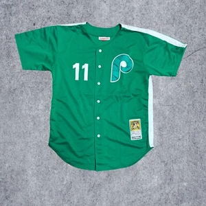 Mitchell & Ness Philidelphia Phillies Mlb Vintage Style Jersey Green - Picture 1 of 6