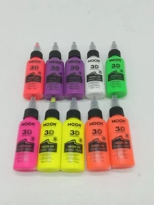Bargain lot 10 Moon Glow Neon UV Fabric Paint - 30m, Assorted colors! - Picture 1 of 9