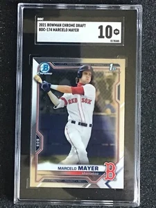 2021 Bowman Chrome Draft 1st Bowman #BDC-174 MARCELO MAYER SGC GEM MT 10 - Picture 1 of 10