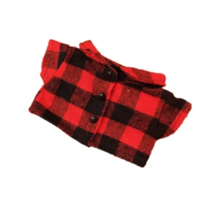 Ropa de muñeca de felpa de 20 cm camisa a cuadros abrigo top accesorios conjunto para muñeca de algodón - Imagen 1 de 14